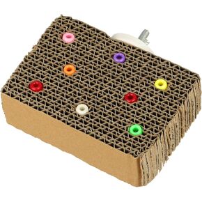 Super Bird Creations SB1216 Cardboard Treat Block - Interactive Chewing and Foraging Bird Toy for Small Birds - Parrotlets, Cockatiels, Lovebirds - Encourages Exploration and Physical Exercise