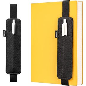 Epessa Portable Pen Holder,Pencil Holder,Pen Sleeve Case Pouch for Journals, Notebooks,Books,Rigid Tablet Covers,Hold 2 or 3 Pens,Adjustable Elastic Band,Detachable