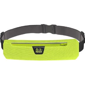 Amphipod AirFlow MicroStretch Plus Belt, Ultra-Light Minimalist Runners Waist Pack Bag for Running & Walking, Men & Women - Hi-Viz/Silver - XL