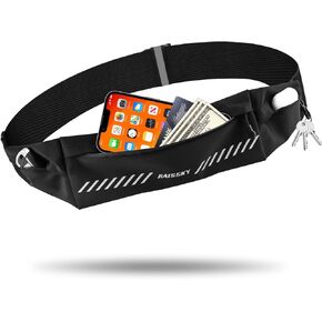HAISSKY Slim Running Belt for Women Men, Slim Waist Pack Phone Holder, Gym Fanny Pack for Workout Jogging, Phone Belt Runners Gift Compatible with iPhone 15 14 Pro Max in Saudi Arabia
