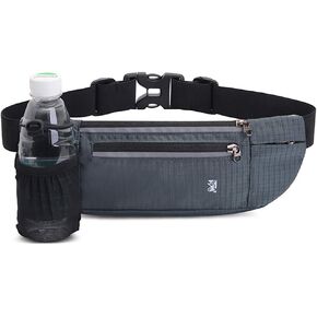Peicees Fanny Pack مع حامل زجاجة ماء حقيبة الخصر للرجال والنساء مقاومة للماء خفيفة الوزن عاكسة قابلة للتعديل حزام الجري سماعة الرأس حقيبة جيب للسفر للتخييم في الهواء الطلق واللياقة البدنية والمشي لمسافات طويلة