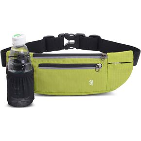 Peicees Fanny Pack with Water Bottle Holder Waist Bag for Men Women Water Resistant Lightweight Reflective Adjustable Running Belt Headphone Bag Travel Pocket for Outdoor Camping Fitness Hiking in Saudi Arabia