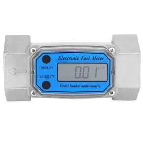 Turbine Flow Meter 15-120L/min 1.5inch NPT Digital Flow Meter HD Displays Water Flow Meter Oil Fuel Gasoline Flow Meter Blue