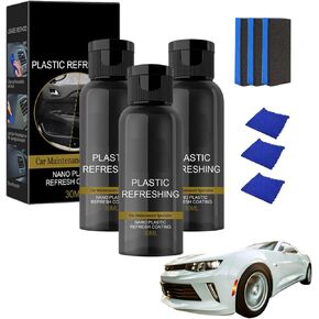 3PCS Plastic Refreshing, Car Plastic Plating Refurbishing Agent, Nano Plastic Refreshing Coating Agent for Car Interior Cleaning Agent Quick Restorer in Kuwait