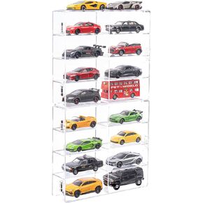Hot 1/64 Scale Matchbox Wheels Toy Car Display Case Holds 32 Toy Cars Storage Organizer，Dustproof，Clear Matchbox Toy Car Display Box 6.5 X 7.5 X 1.6 inches 4pcs (2PCS(16 Slots))