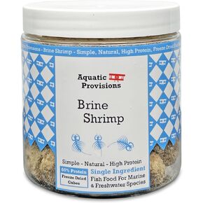 Freeze Dried Brine Shrimp Cubes 0.88 oz, Fish Food for Freshwater and Marine Aquarium Species