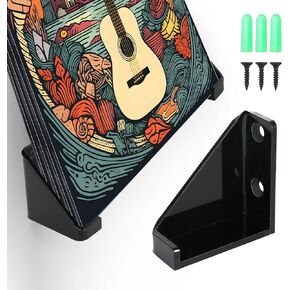 LANXGNAN Black Vinyl Wall Mount Shelf, Acrylic Vinyl Record Display Holder Display Your Daily LP Listening in Office Home (6)