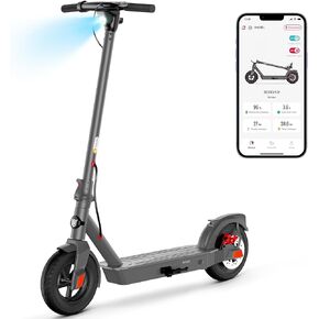 SISIGAD Electric Scooter Adults- 500W Peak Motor, 18 Miles Range & 17 MPH, 10" Tires Portable Folding Commuting Electric Scooter Adults with Dual Braking System and App Control