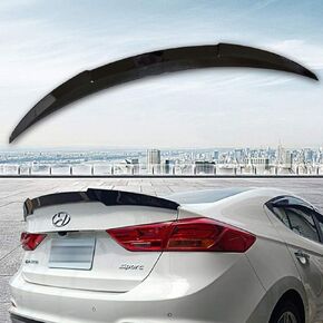 2015-2018 Glossy Black Rear Spoiler Wing Compatible with Hyundai Elantra AD/Avante SE SEL Value Edition Eco Limited Sport Trunk Duckbill 2016 2017