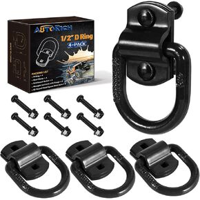 مرساة حلقية على شكل حرف D 1/2 تستخدم للمقطورات، مثبتة بمسامير 3/8-16 UN G5 وحشية معززة، لا حاجة للحام. (أسود) in Kuwait