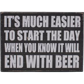 Home is Where You Keep Your Beer - Rustic Beer Lover Wooden Boxed Sign (5" X 7")