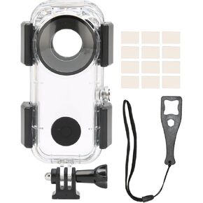 Waterproof Housing Case for Insta360 ONE X2, Waterproof Housing Case Underwater Shell with Bracket Mount Adapter Accessories for Diving Snorkeling Swimming, Waterproof Up to Transparent 40m /131ft