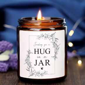 Sympathy Gifts for Loss of Loved One, Sympathy Gift Baskets, Thinking of You Gifts for Women, Bereavement Gift Ideas - Sending You a Hug Candle - Sympathy Cards Candle Condolence Get Well Soon