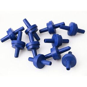 XMHF 10 Pcs Plastic Aquarium Non-Return Air Pump Check Valve Blue for Fish Tank