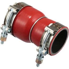 X AUTOHAUX 1 Set 4-Ply Intercooler Boot Kit Hose Boots with T-Bolt Intercooler Hose Clamps Replace 3687223 Plain Hose Red