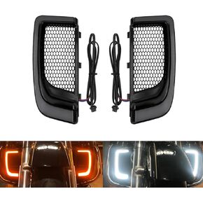HCmotorku Motorcycle LED Fairing Lower Grills Turn Signal Light Running Light Fit For Harley Touring Street Gilde Road Gilde Electra Glide Ultra Limited 2014-2023