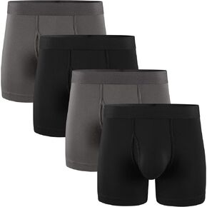 5Mayi Men's Boxer Briefs Mens Underwear Men Soft Cotton Open Fly Underwear for Mens Pack S M L XL XXL