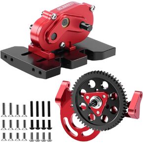 GLOBACT 30% OD Transmissions Set Forward Motor Mount Set with Delrin Spur Gear for Axial SCX10 Capra 1/10 RC Crawler LCG Chassis Upgrades (Black)