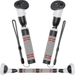 DUXICEPIN Handle Accessories for Meta Quest 3 / Oculus Quest 2 Controllers Extensions, Dual Handles Extension Grips for VR Game Beat Saber Golf Club Baseball & Gorilla Tag