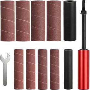 Hand-Held Drum Spindle Sander for Woodworking,Rubber Sanding Drum for Drill（Red）
