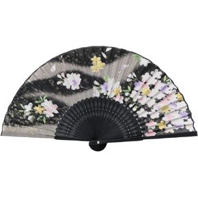 Terra Distribution Hand Fans for Women Foldable [Japan Import] Folding Fan, Japanese Fan, Unique Design, Handmade Bamboo, Silk Fan, 8.6" (22cm), Abanicos de Mano (337 (Modern Japanese, Pink))