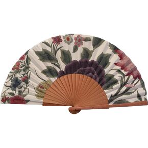 Shawl Hand Fan | Handcrafted Spanish Hand Fan | Cotton Fabric and Wood | Includes Protective Jute Cotton Bag | Authentic Gift | 23cm - 9". in Kuwait