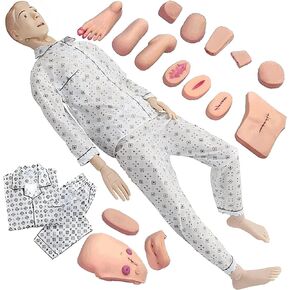 Patient Care Manikin Training 5.57FT Life Size, Anatomical Human Model Training CPR Simulator Basic, Full Body Training Mannequin, for Students Nursing Education Teaching Medical Training Skills