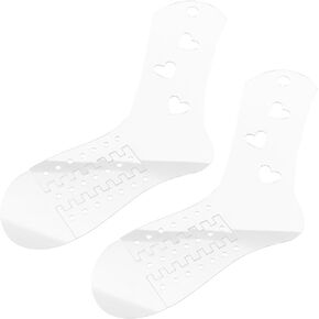 VILLCASE Sock Blockers for Knitting, Acrylic Adjustable Sock Model 2pcs Woven Socks Template Stocking Display Molds for Crochet Sock Form Stretchers Hollow Heart