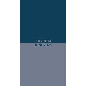 Willow Creek Press Navy Duotone Academic July 2024 - June 2026 2-Year Monthly Pocket Planner (3.5" x 6.5")