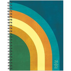 Willow Creek Press Retro Rainbow Academic July 2024 - June 2026 Softcover Spiral-Bound Weekly Planner (6.5" x 8.5")