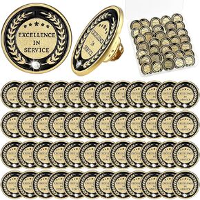 Siifert 48 Pcs Employee of The Month Lapel Pin 1.38 Inch Employee Enamel Pins Excellence in Service Employee Appreciation Gifts Recognition Pins for Staff Award Employees Team Gift