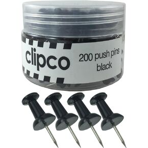 Push Pins Jar (200-Count) (Black)