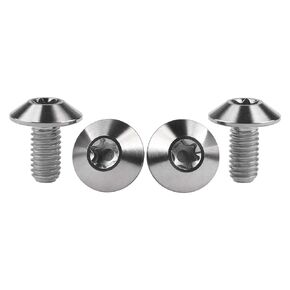Wanyifa Titanium M5 M6x12 15 20mm Button Torx Head Bolt Screw for Bicycle Motorcycle Pack of 4 (M6x15mm, Ranibow)
