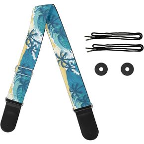 LedBack Fashion Adjustable Guitar Strap for Electric/Acoustic Guitar/Bass,Soft Strap with PU Leather Ends for Women Men