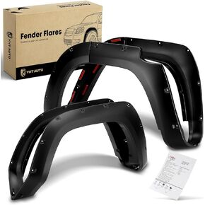 YHTAUTO Fender Flares w/Hardware Kits Fit 2014-2023 Toyota 4Runner(Not Fit Limited Models), Front & Rear Pocket Bolt Riveted Style Smooth Matte Wheel Cover Protectors
