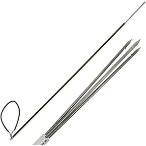 Scuba Choice Carbon Fiber 5' One Piece Spearfishing Pole Spear with 3 Prong Barb SS Paralyzer Tip