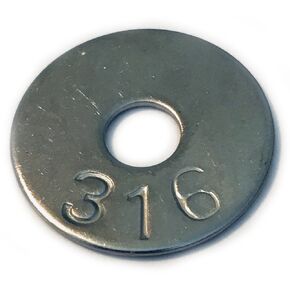 1/4 x 1" Fender Washers Type 316 Stainless Steel (Pack of 25) Marine Bolt Supply