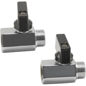 Brass Chrome Plating 3/8" NPT Male to 3/8" NPT Female Shut-Off Ball Valve for Water Fuel Air (Pack of 2)