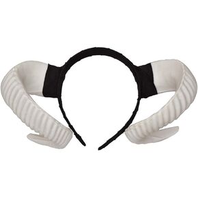 STOBOK Horn Headband Sheep Horn Hoop Headband, Vintage Hairband Gothic Steampunk Demon Horns Headband for Halloween. Party Cosplay Costume Photo Props, White Horns Headband