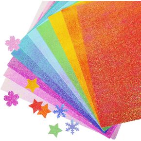 UCEC 50 Sheet Shiny Origami Paper 10 Colors Square Iridescent Paper Origami Paper, Decoration Paper, Glitter Square Folding Paper for Kids Arts & Crafts Projects