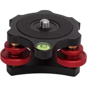 LP-64 Camera Leveler Tripod Leveling Base Tri Wheel Head - Aluminum Tripod Leveling Base with Bubble Level for DSLR Camera Rotator Panoramic Head LP-64