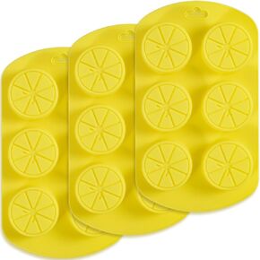 Newk Friut Shaped Silicone Mold, 4 Packs 6- Cavity Lemon 3D Bakeware Mold, Nonstick Food Grade Mold for Soap, Ice Cube, Candies, Fondant, Chocolate in Kuwait