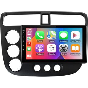 2+32G 9-inch Android 12 Car Stereo for Honda Civic 2000 2001 2002 2003 2004 2005 IPS Touchscreen Screen Car Radio with Carplay & Android Auto Support Backup Camera GPS FM Navi BT SWC
