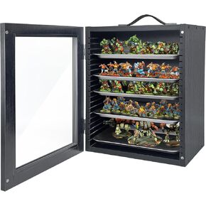 Miniature Display Case with 5 Metal Trays ,Miniature Carrying Case with Handle, Minifigure Display Case, Gift for Miniature Lovers, Black in Kuwait