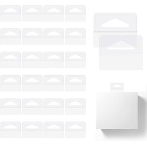 Mozeat Lens Self Adhesive Hang Tags, 200 Pack Hanging Tabs Small Clear Hanging Sticky Tabs Hangers Plastic Adhesive Hooks for Hanging Retail Display in Business Shops