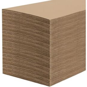MUKLEI 100 Pack 12 x 9 Inch Corrugated Cardboard Sheets, 2mm Thick Corrugated Cardboard Filler Inserts Flat Kraft Cardboard Sheets For Shipping, Mailing, Crafts
