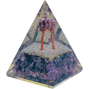 GlAZZLESIPPSCOMPANY Amethyst Pyramid Crystal Healing for Positive Energy Natural Stones for Meditation Reduce Stress Chakra Balancing Reiki Healing Meditation Attracts Lucky and Succes Home Decor