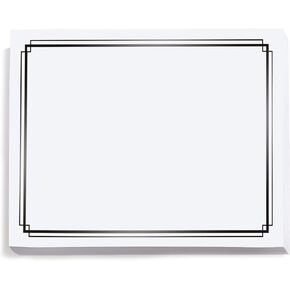 PaperDirect Foil Elegance Specialty Certificates, 50 Sheets of 38lb White Paper, 8½" x 11", Double Silver Foil Border, Perfect for Awards, Students, Employees, Volunteers, Course Completion, Diplomas