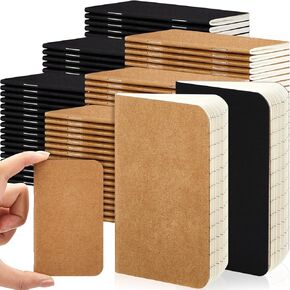 Outus 90 Pcs Small Notebooks Bulk 4 x 2.5 Inch Mini Pocket Notebook Lined Wallet Notepads Mini Journal Memo for Kids Students Teachers Traveler School Supplies, 30 Sheets 60 Pages(Brown)