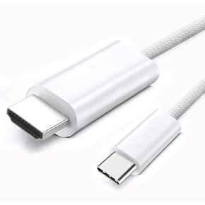 sartyee USB C to HDMI 4K Cable 6FT, USB-C to HDTV Adapter Cord 1080P High-Speed Thunderbolt 4/3, Compatible with iPhone 15/ Pro, Pad, MacBook/Pro, Galaxy S8-S23